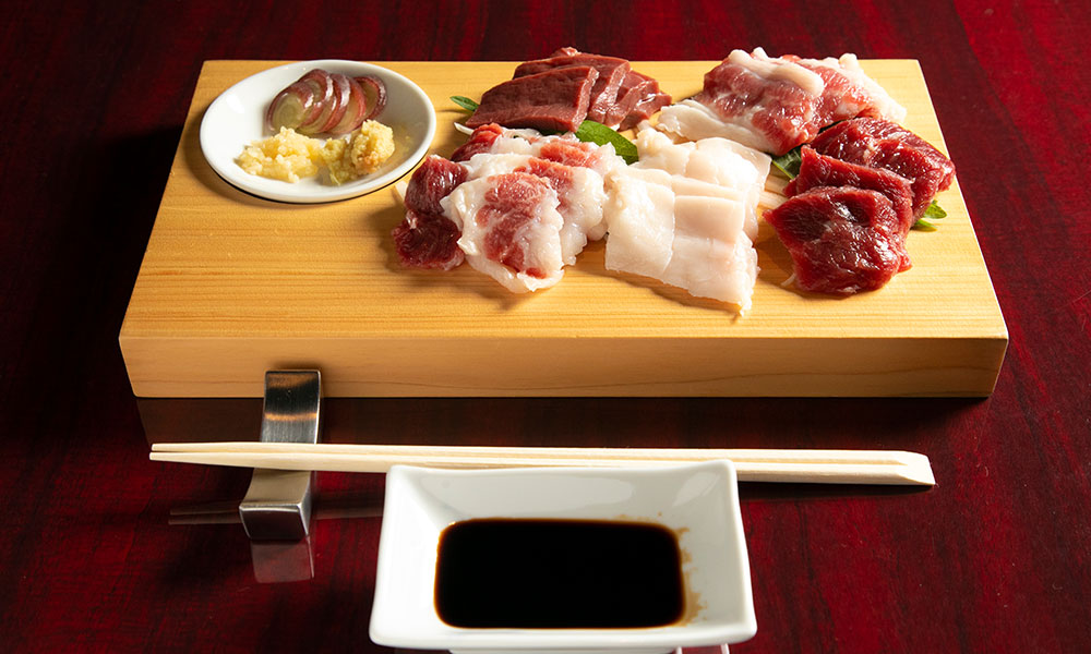 Rare raw horse sashimi